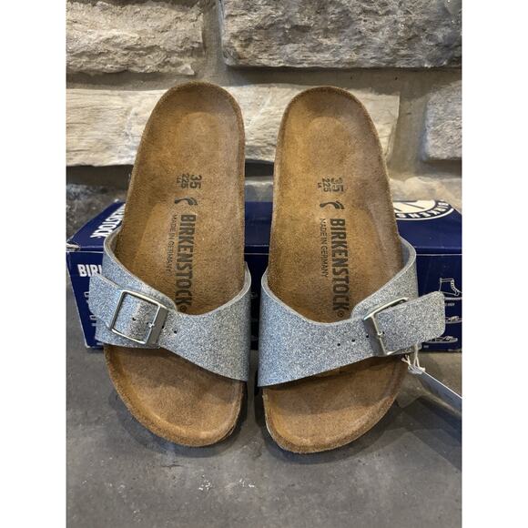 New Birkenstock Madrid BS Silver & Blue Sparkles EU 35N - Picture 4 of 7